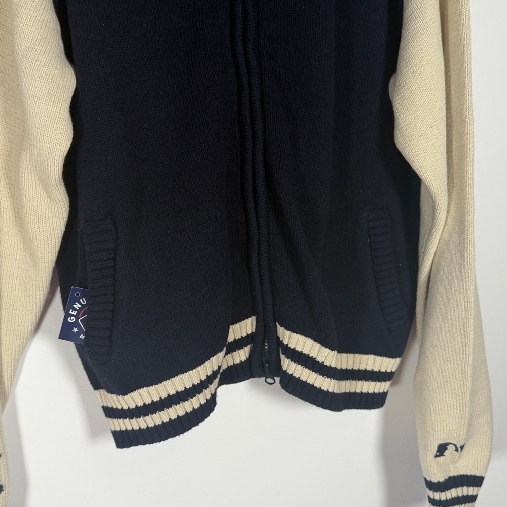 NWOT New York Yankees Navy and Cream Varsity Jacket - Picture 6 of 10